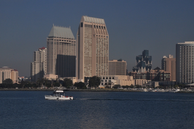 the San Diego skyline from the Coronado ferry landing